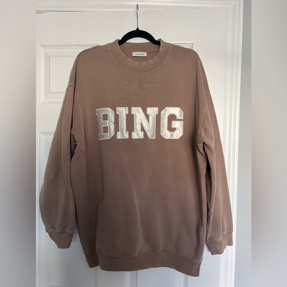 Anine Bing Brown 'BING' Logo Sweatshirt